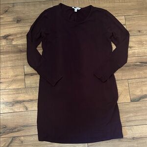 Athleta Deep Burgundy Long Sleeve Athleisure Comfy Soft Dress